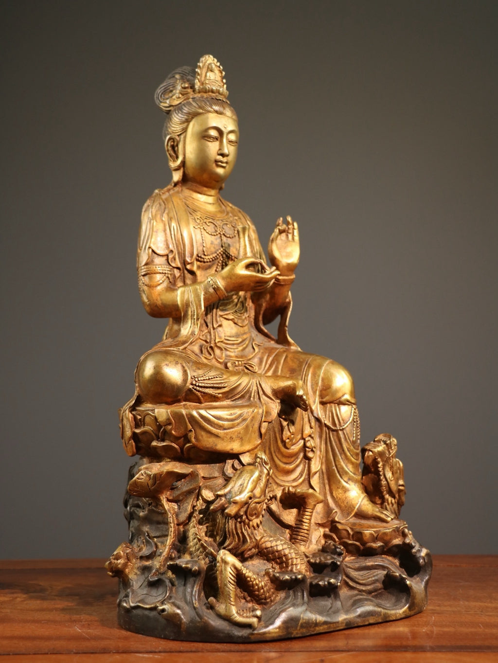 One Pure Copper Dragon Guanyin Bodhisattva