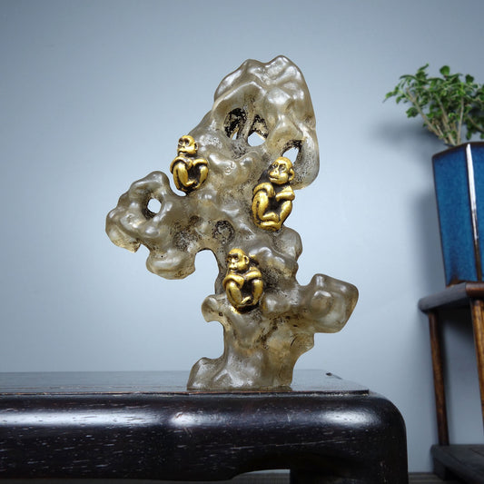 Chinese antique colored glaze the Taihu Lake Lake stone decorations