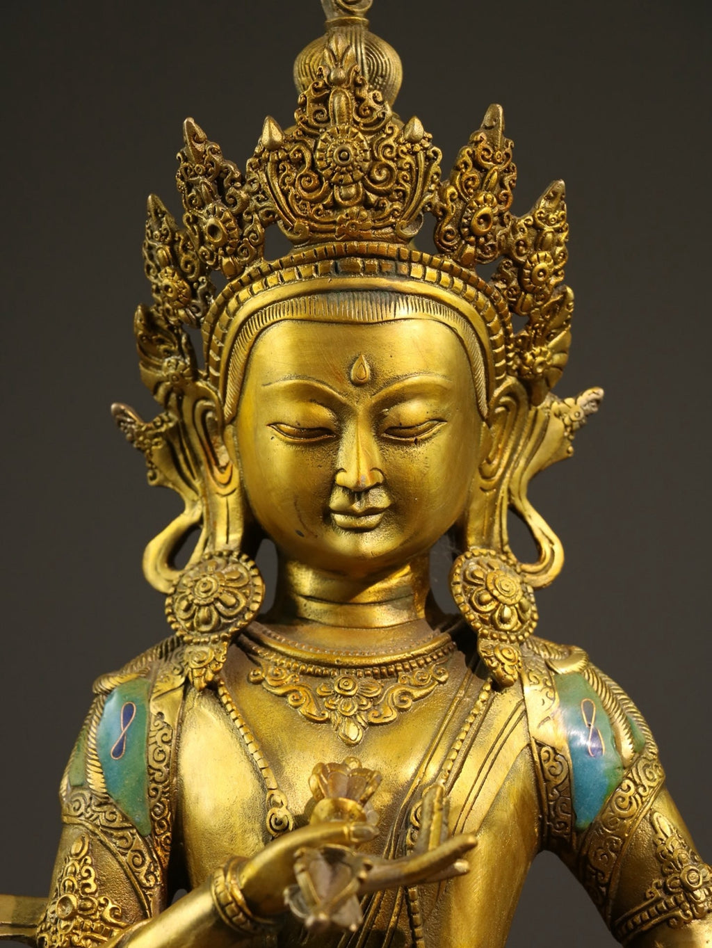 A pure copper cloisonn é Buddha statue of Vajrasattva