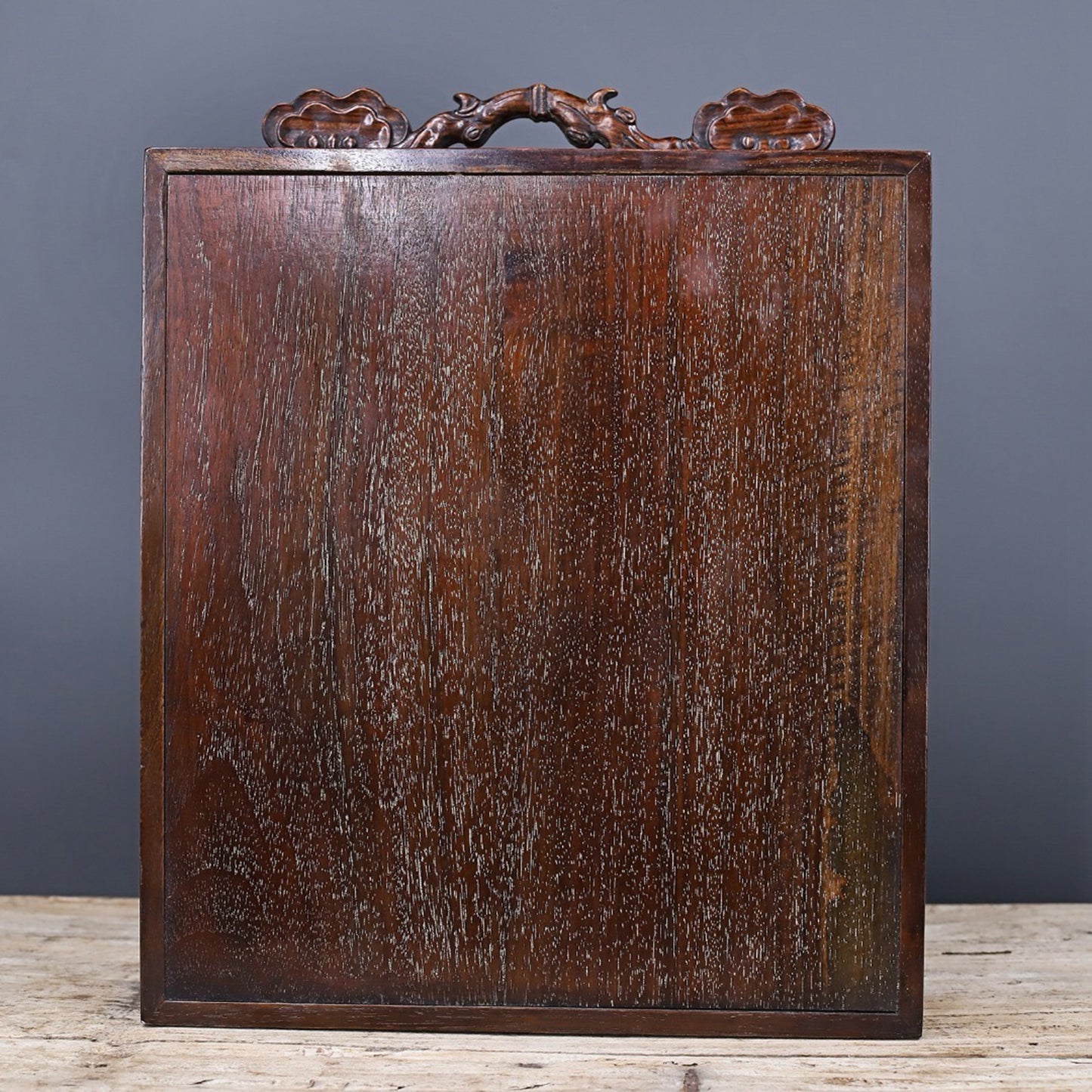 Chinese Antique Huali Wood Fushou Treasure Pavilion Decoration