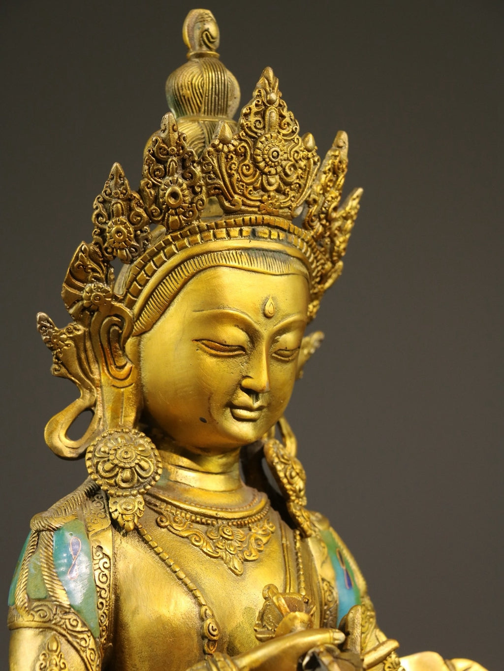 A pure copper cloisonn é Buddha statue of Vajrasattva
