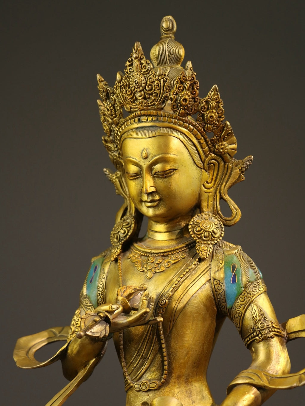 A pure copper cloisonn é Buddha statue of Vajrasattva
