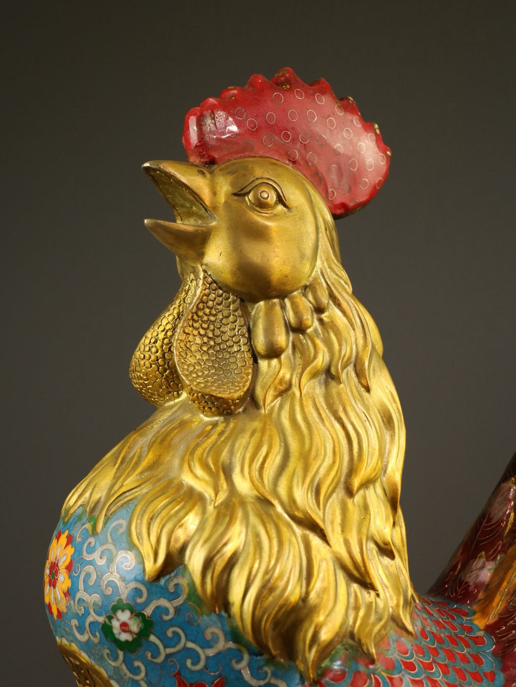 Pure copper cloisonn é rooster ornament