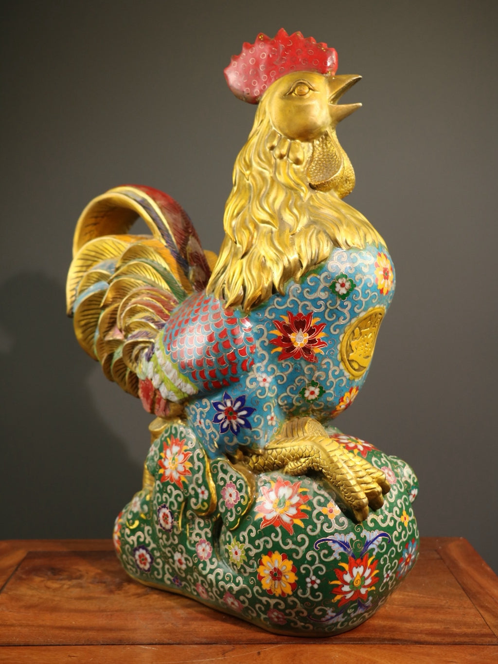 Pure copper cloisonn é rooster ornament