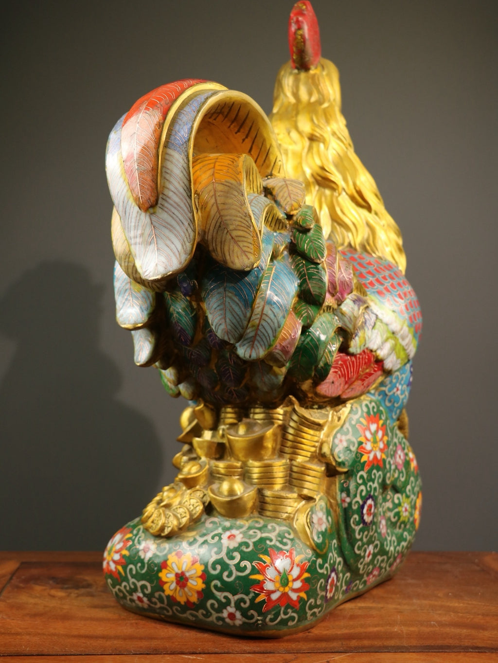 Pure copper cloisonn é rooster ornament
