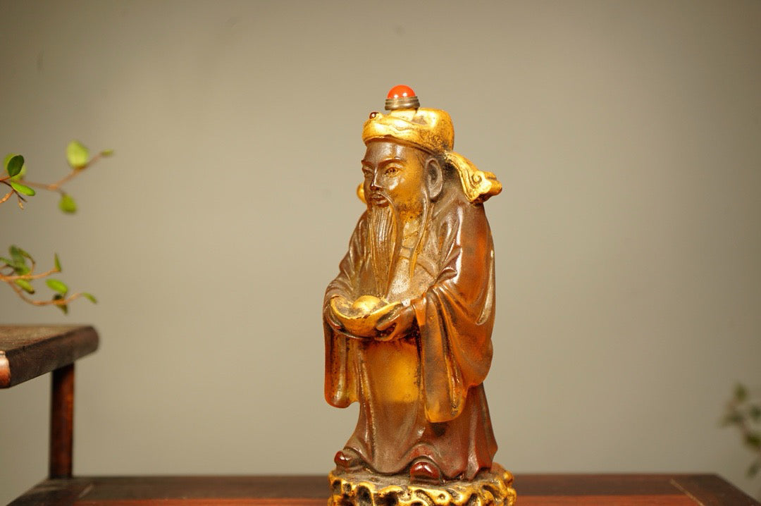Chinese antique glass exquisitely carved snuff bottle