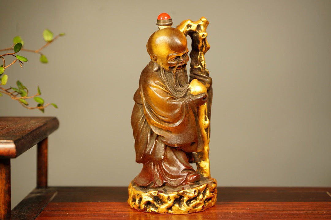 Chinese antique glass exquisitely carved snuff bottle