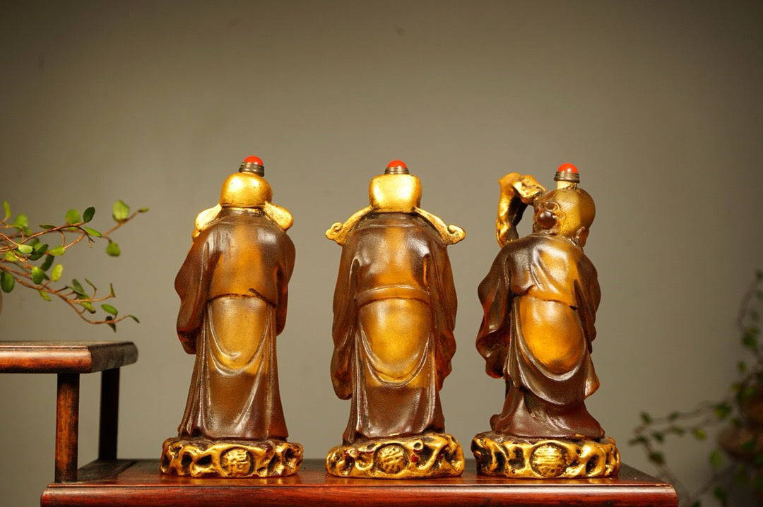 Chinese antique glass exquisitely carved snuff bottle