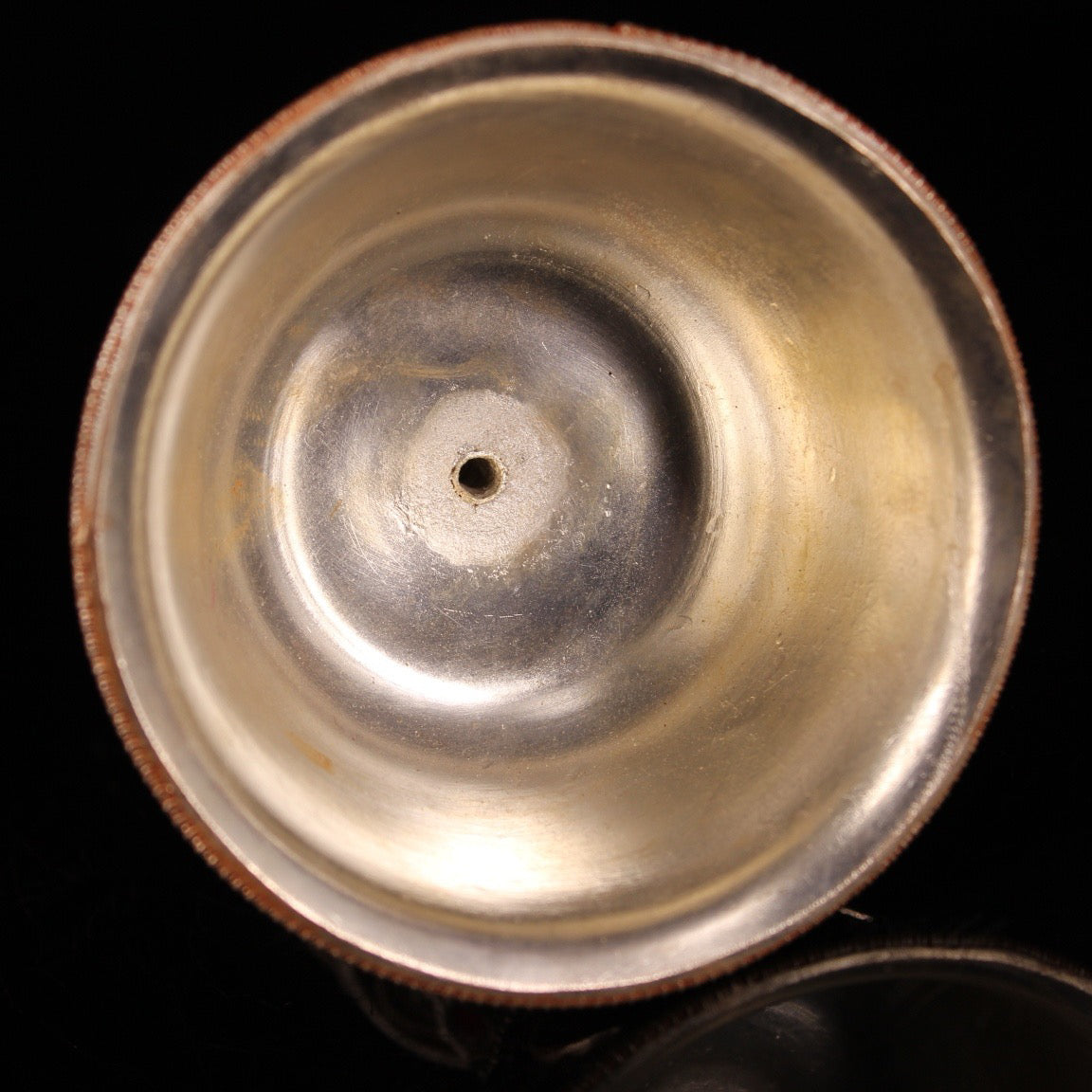 Chinese antique pure copper filigree protective cup