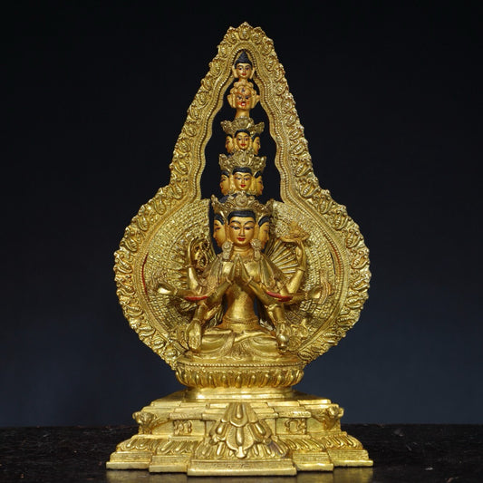 Chinese antique pure copper Buddha statue
