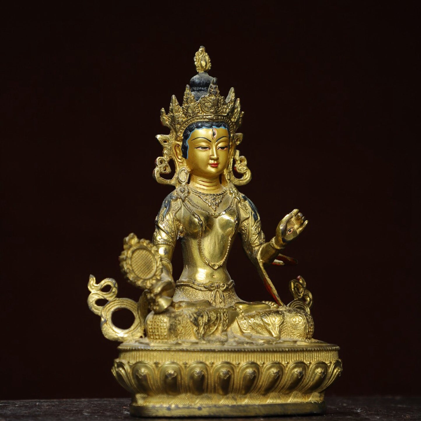 Chinese antique pure copper [Tara] Buddha statue