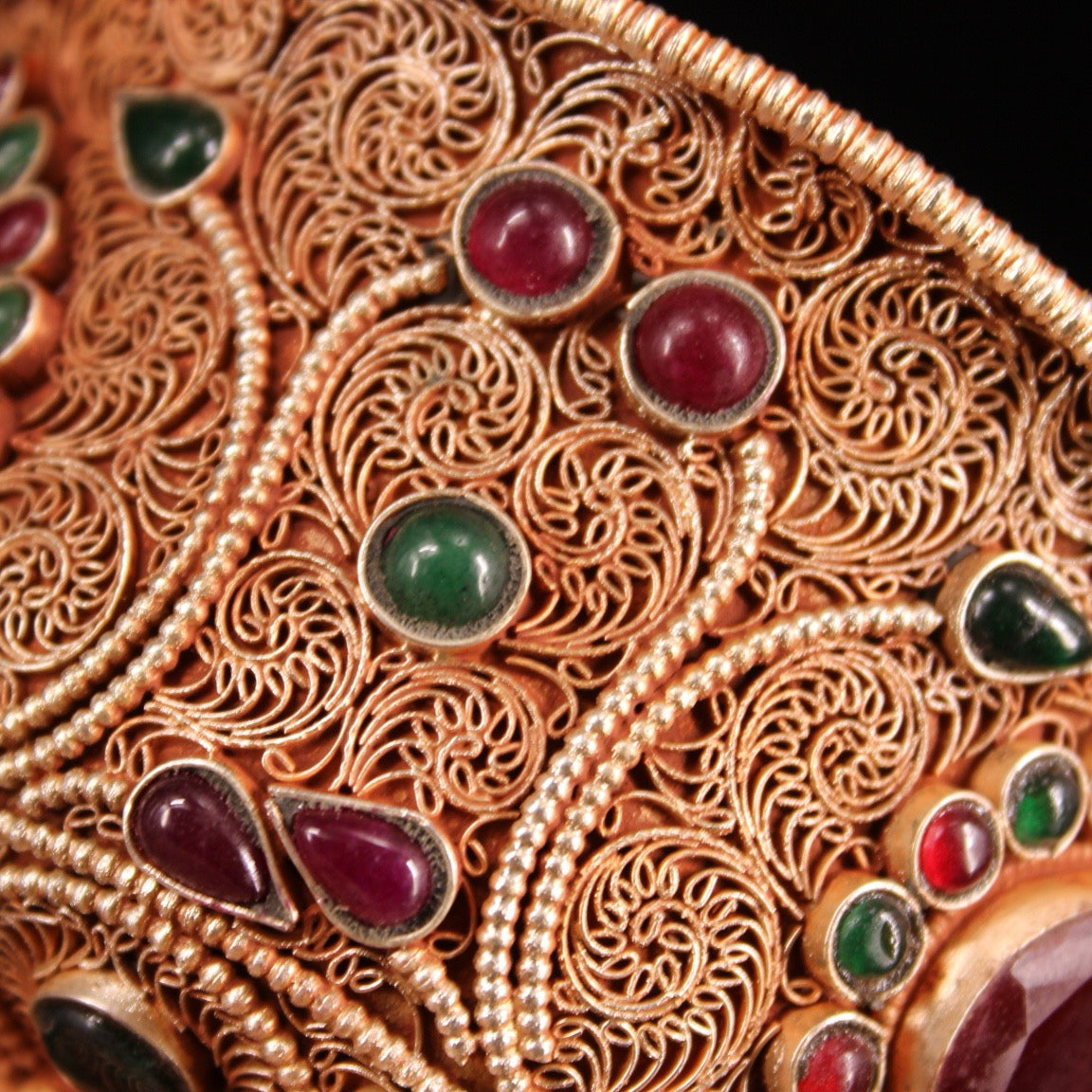 Chinese antique pure copper filigree protective cup