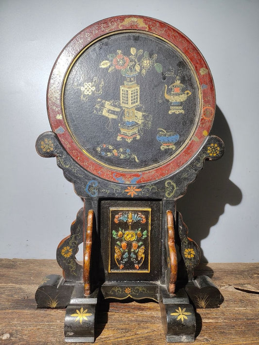 Old Nanmu Lacquerware Screen Decoration