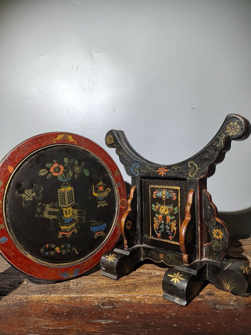 Old Nanmu Lacquerware Screen Decoration