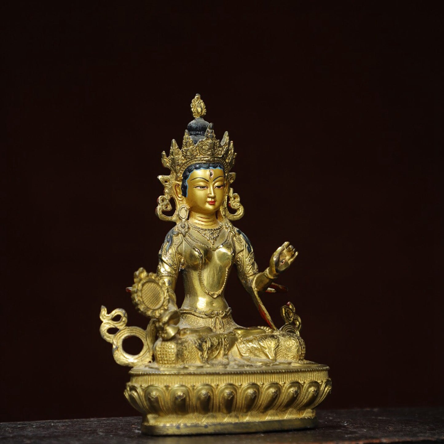 Chinese antique pure copper [Tara] Buddha statue