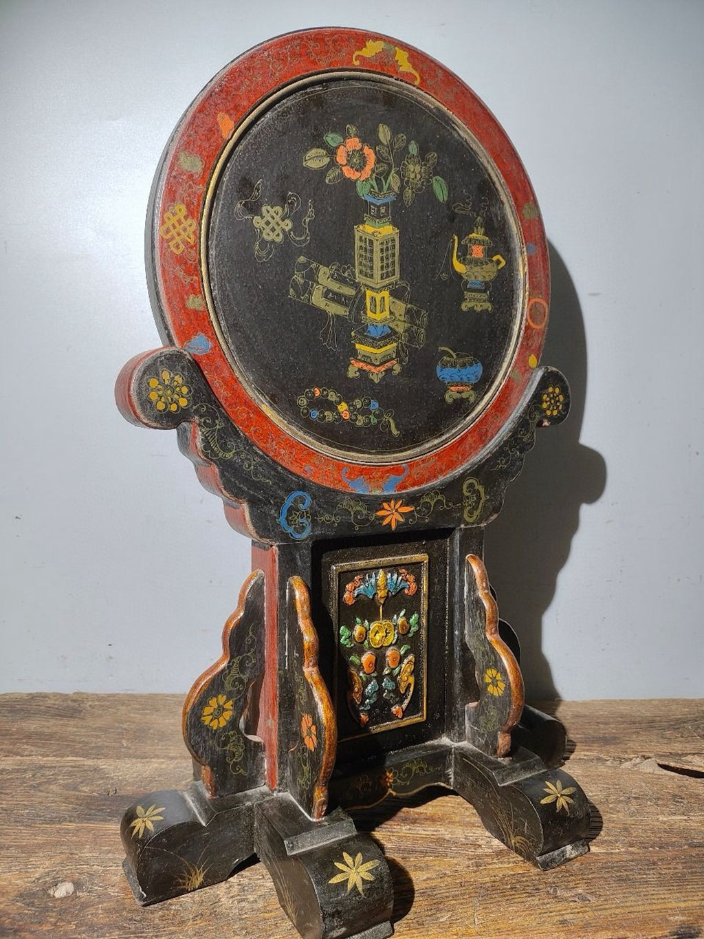 Old Nanmu Lacquerware Screen Decoration