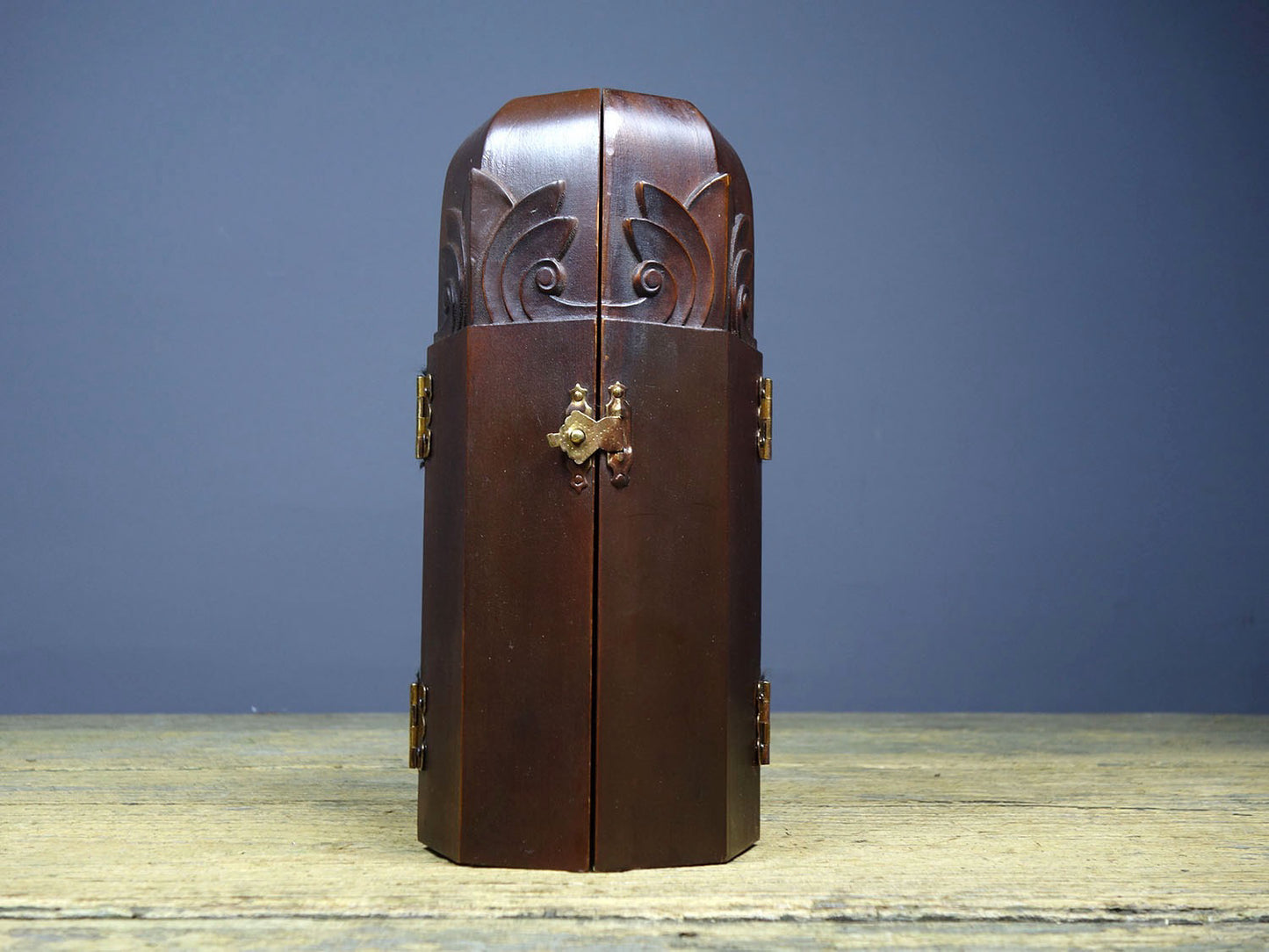 Chinese antique boxwood finely crafted three open Buddhist niches