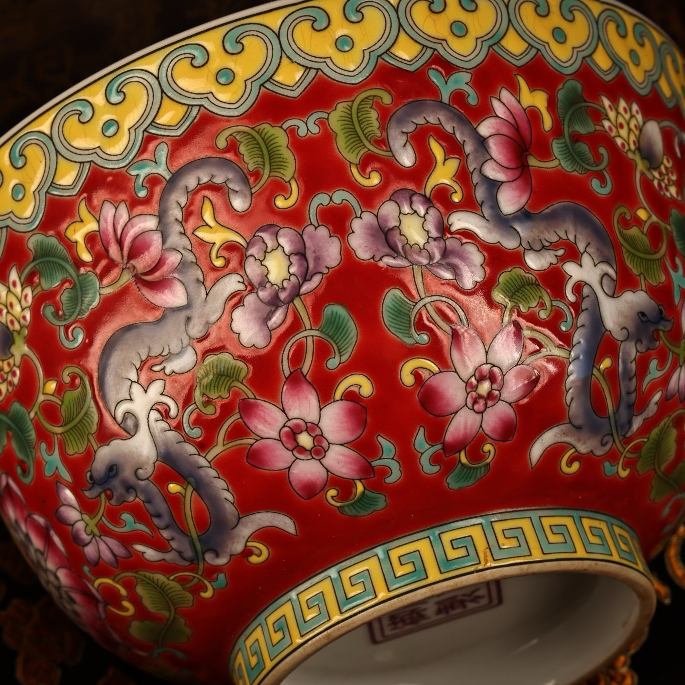 Chinese antique enamel colored porcelain bowl