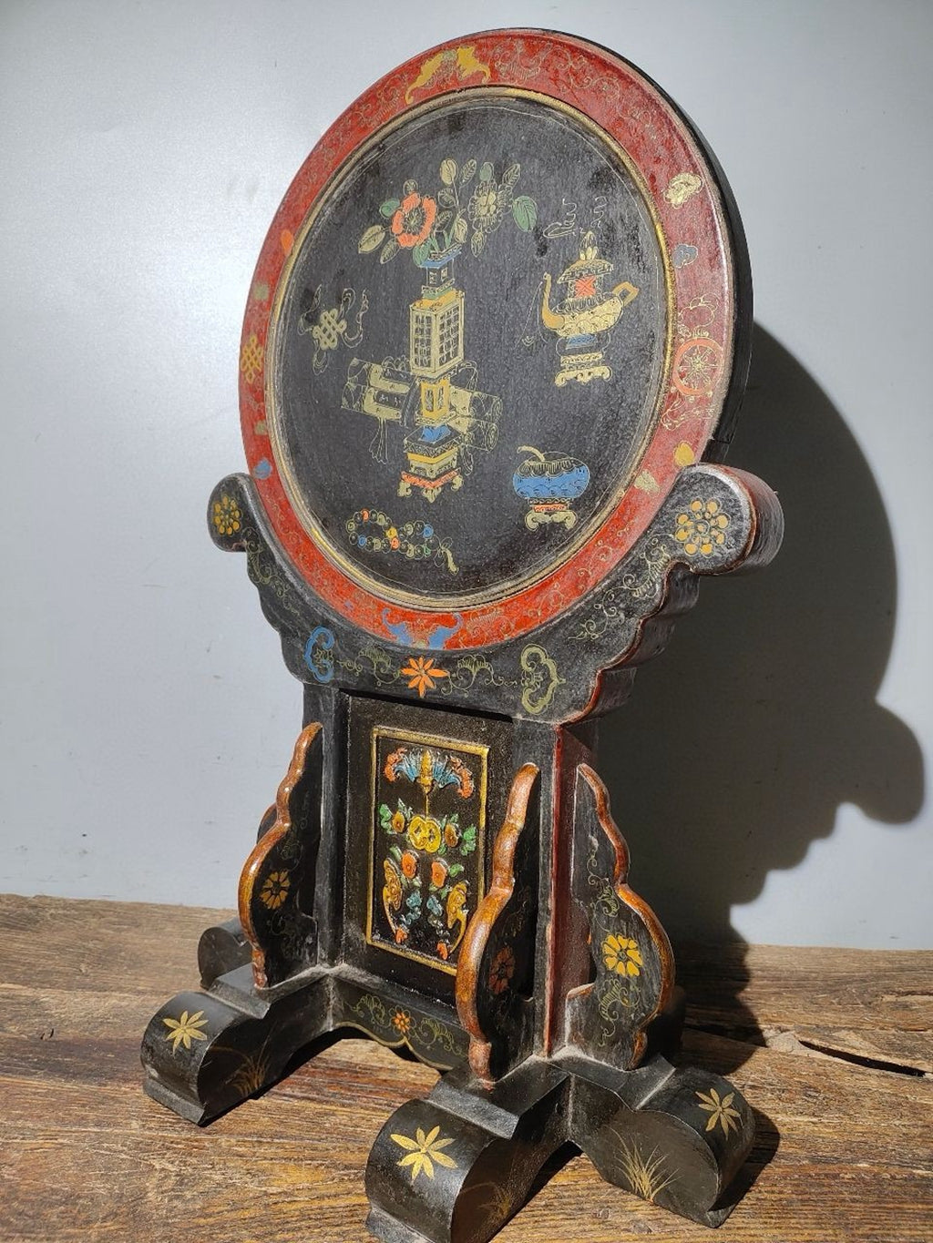 Old Nanmu Lacquerware Screen Decoration