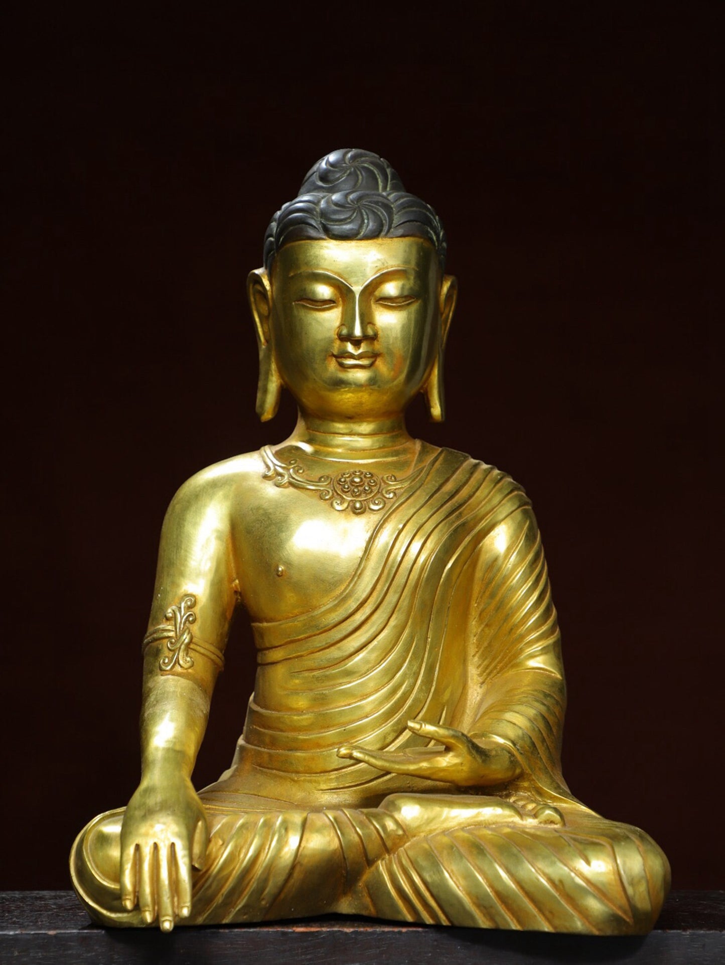 Chinese antique pure copper statue of Amitabha Buddha