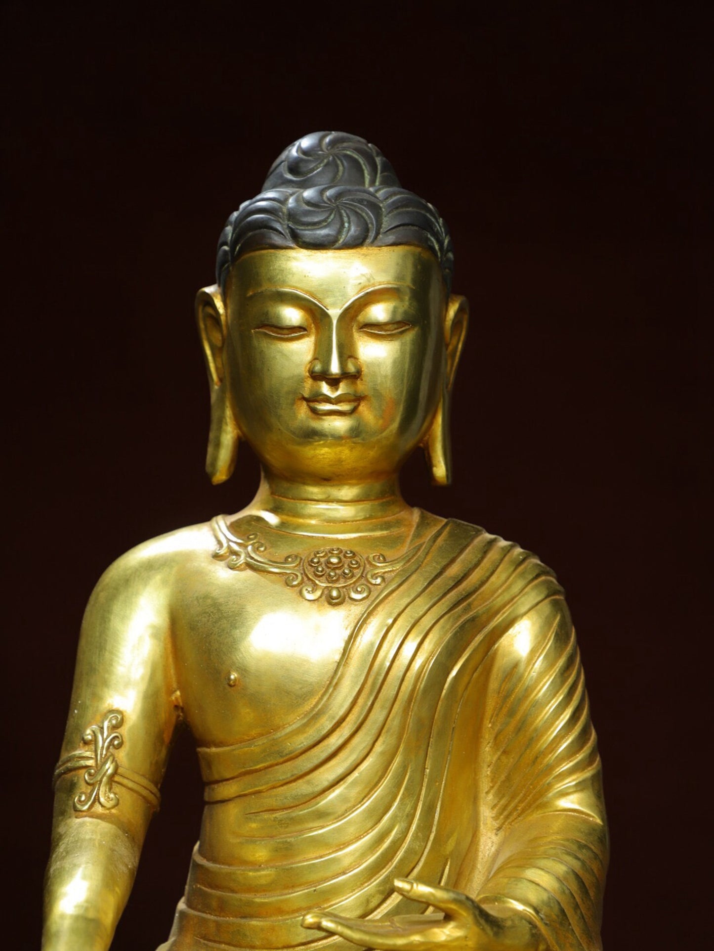 Chinese antique pure copper statue of Amitabha Buddha
