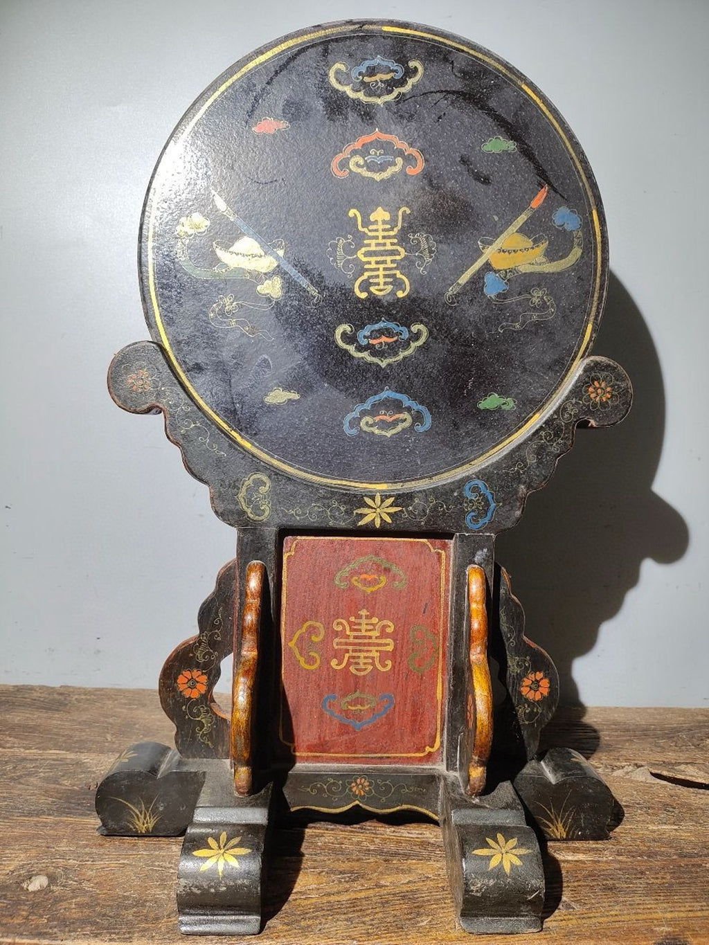 Old Nanmu Lacquerware Screen Decoration
