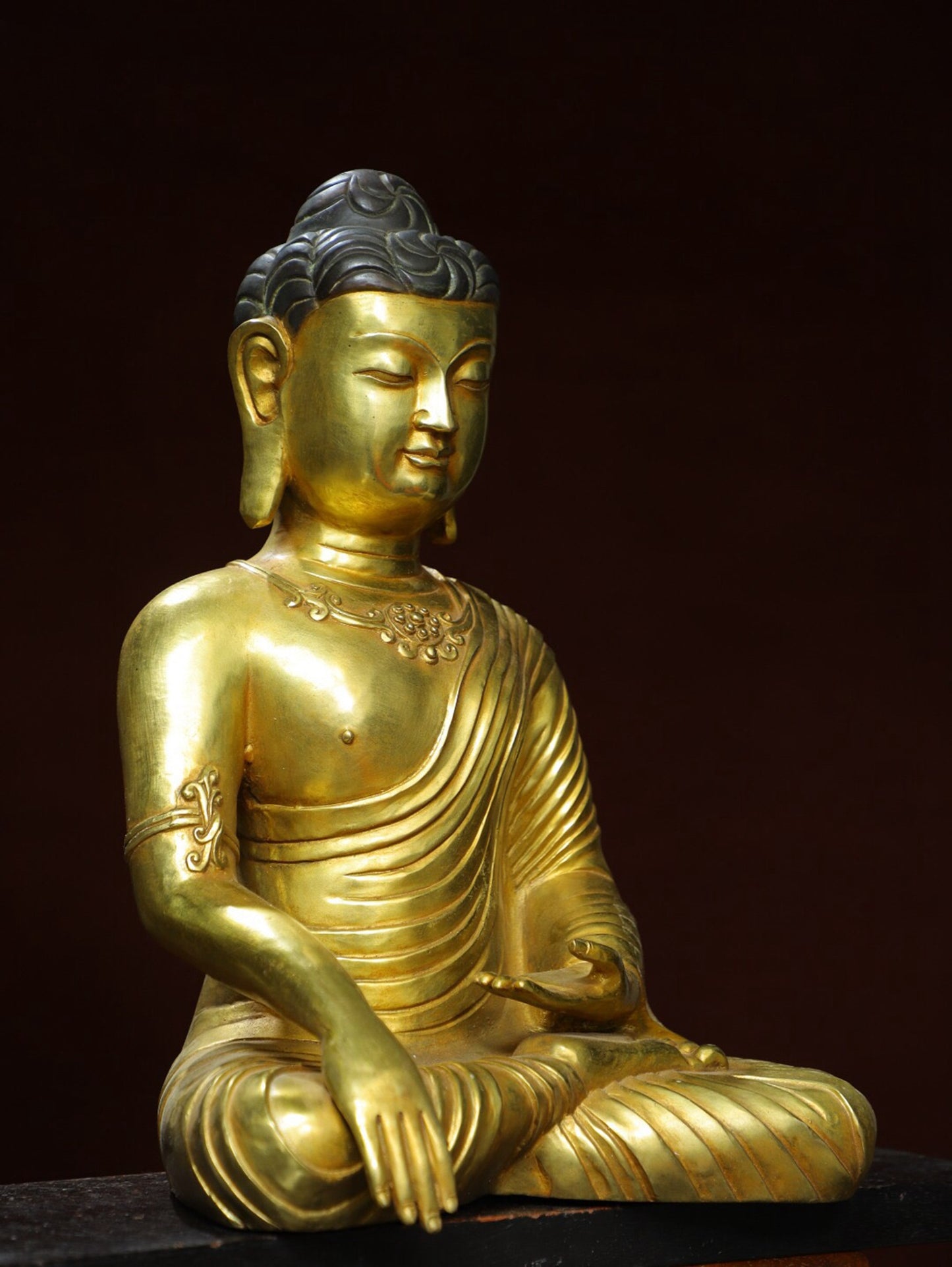Chinese antique pure copper statue of Amitabha Buddha