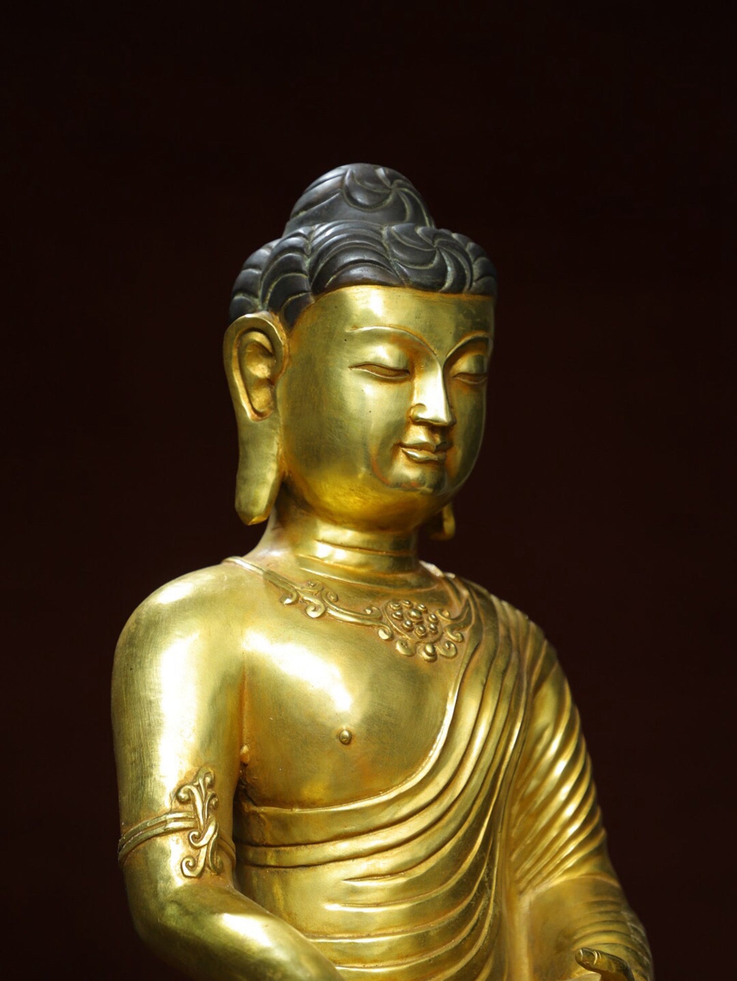 Chinese antique pure copper statue of Amitabha Buddha
