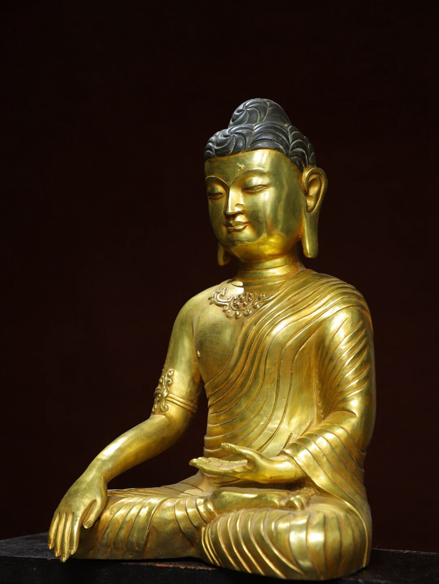 Chinese antique pure copper statue of Amitabha Buddha