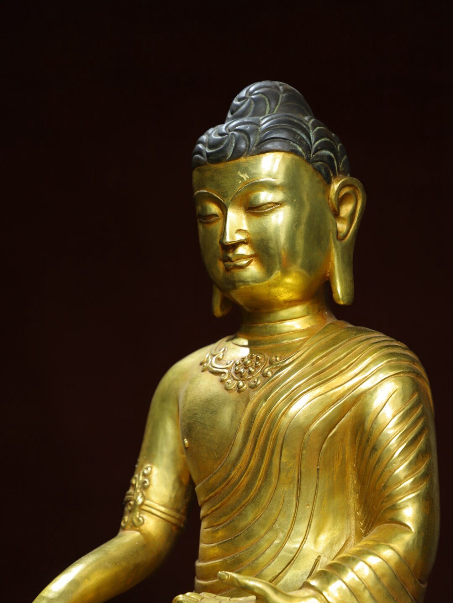 Chinese antique pure copper statue of Amitabha Buddha