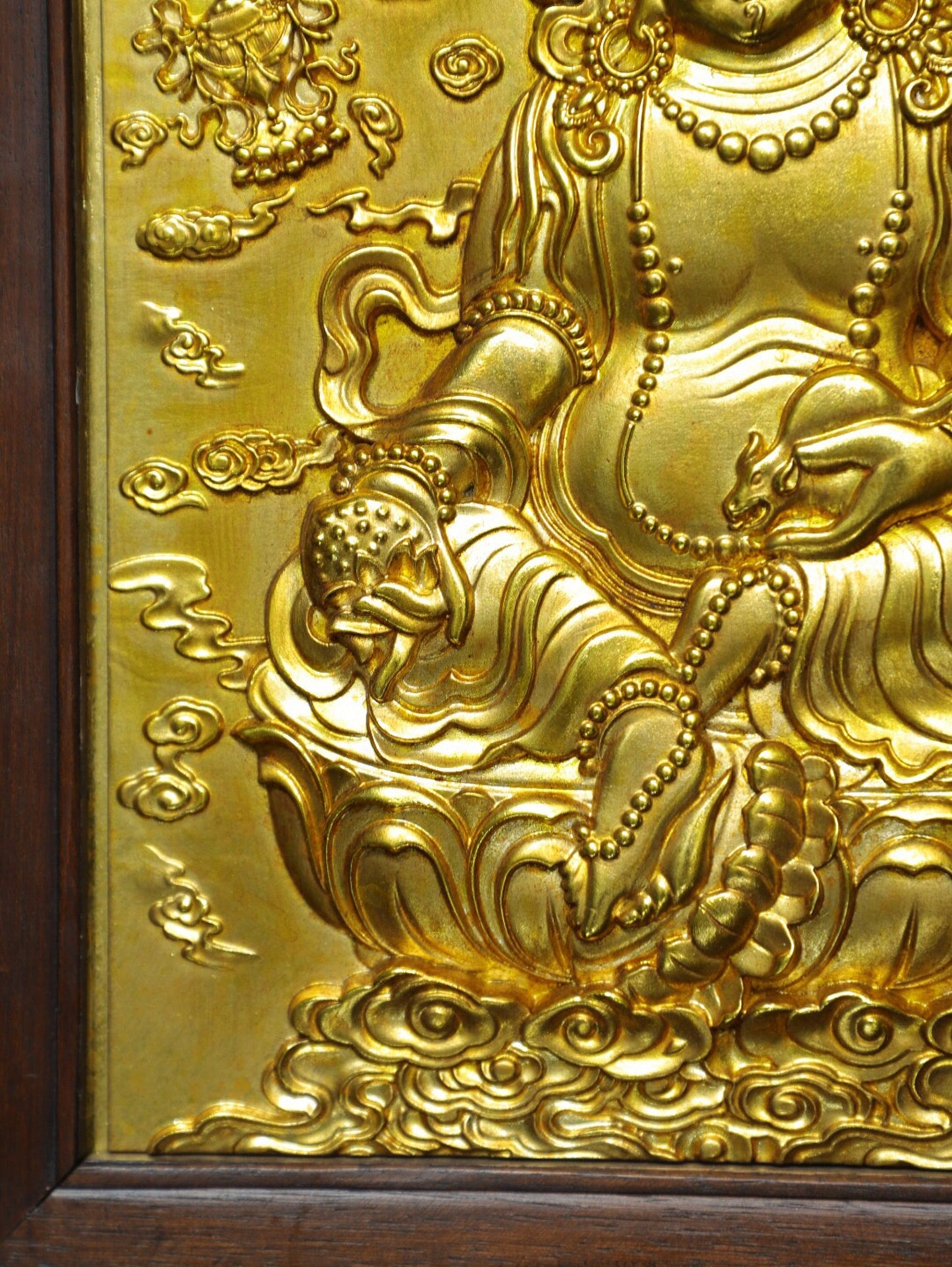 Chinese antique pure copper [Yellow God of Wealth] thangka