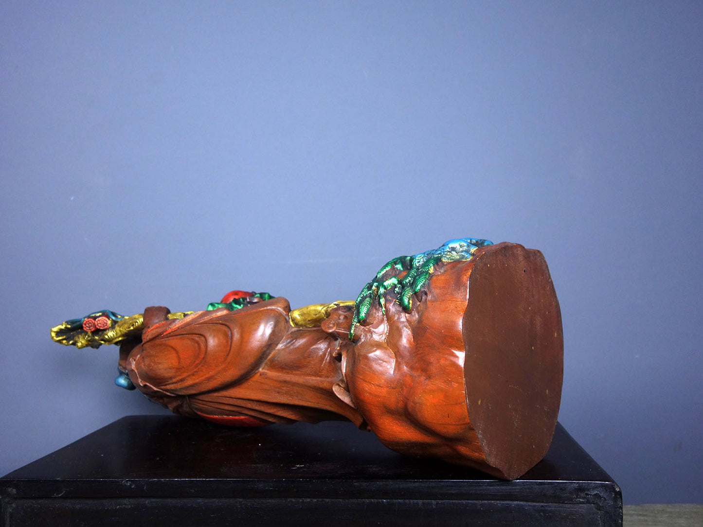 Chinese antique rosewood carving with a large longevity star, the Antarctic immortal