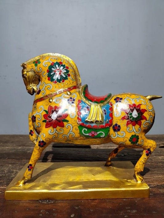 Pure copper cloisonne warhorse ornament