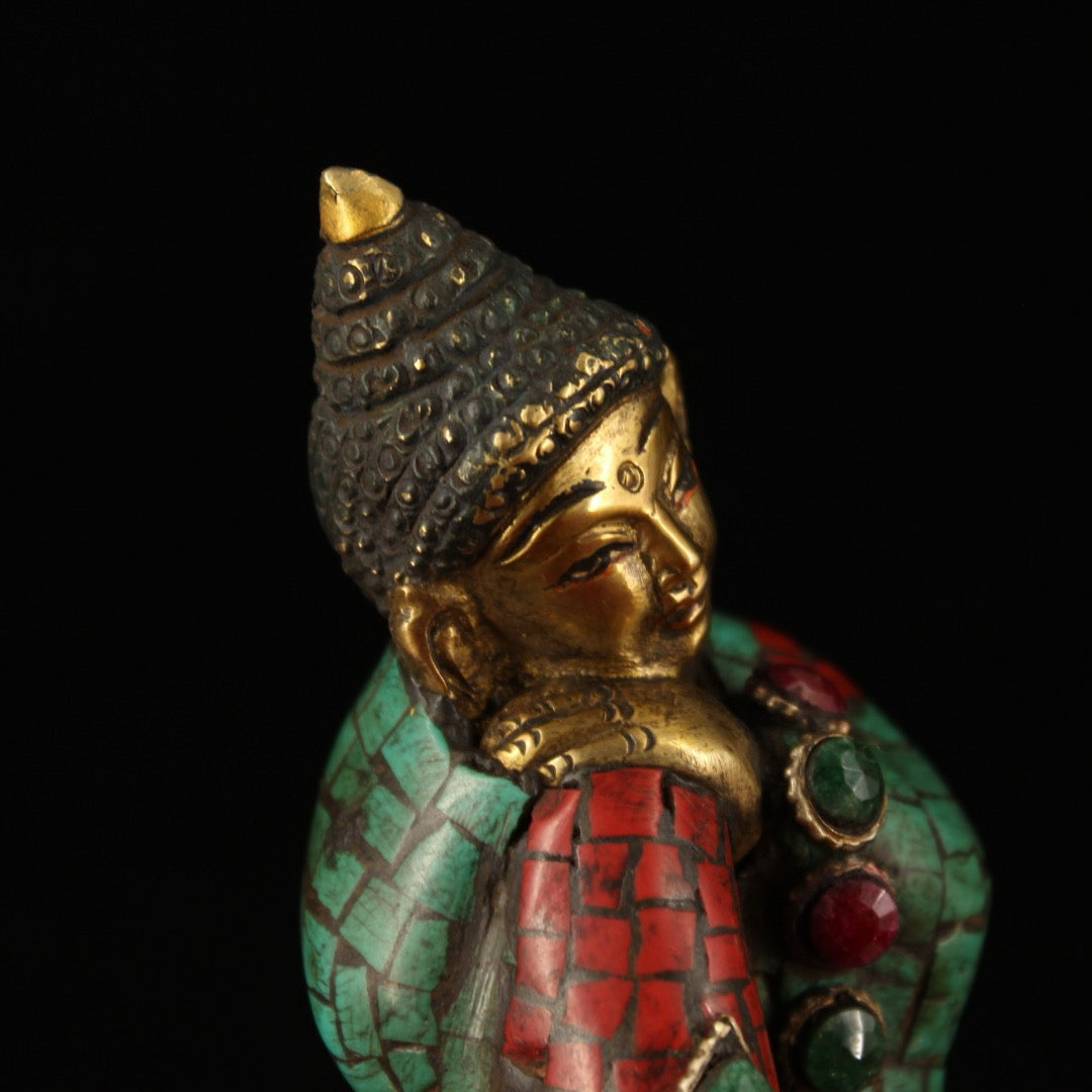 Chinese Antique Pure Copper Sleeping Shakyamuni Buddha
