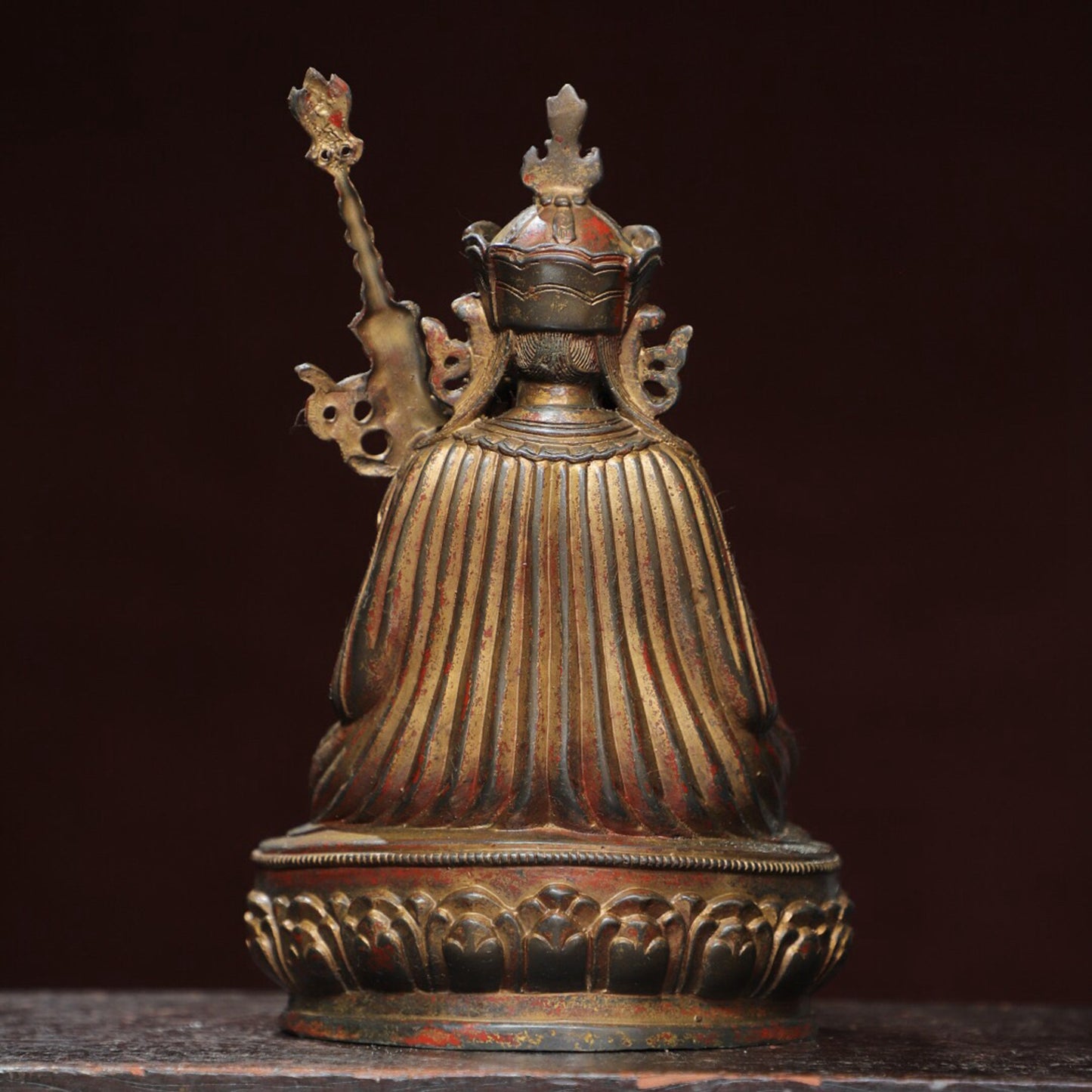Chinese antique pure copper statue of 'Lotus Life'