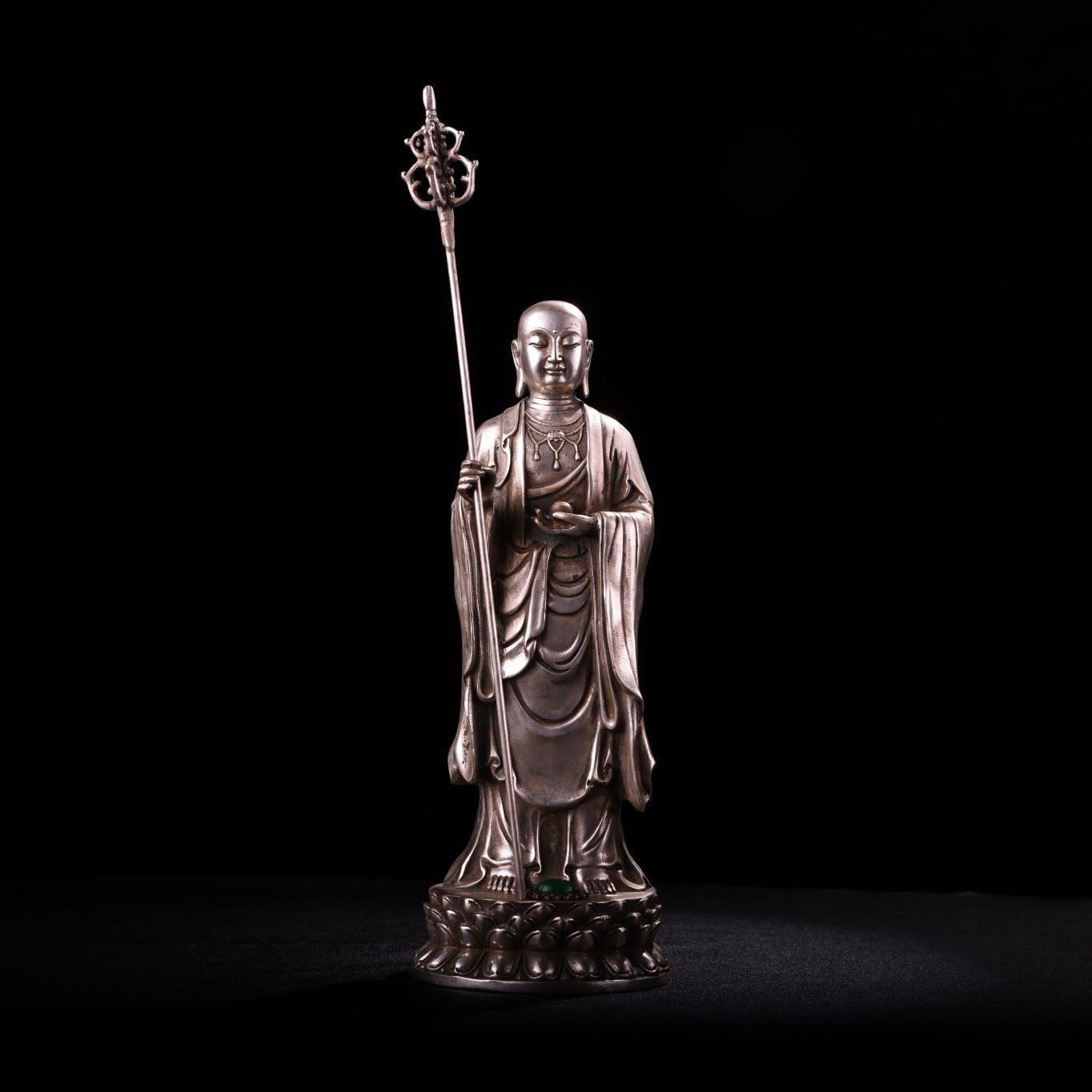 Chinese Antique Pure Copper All Copper Earth Treasure King Bodhisattva