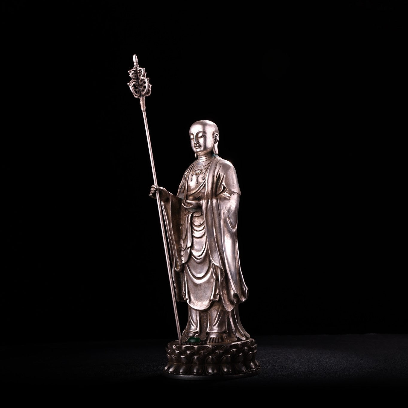 Chinese Antique Pure Copper All Copper Earth Treasure King Bodhisattva
