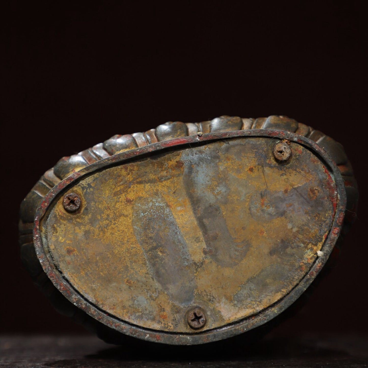 Chinese antique pure copper statue of 'Lotus Life'