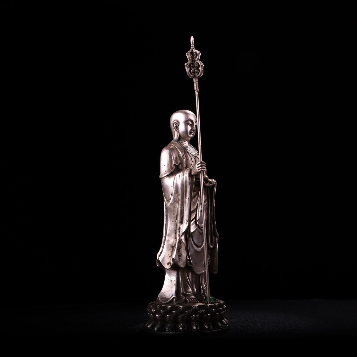 Chinese Antique Pure Copper All Copper Earth Treasure King Bodhisattva