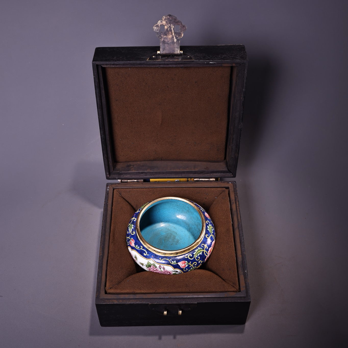 Chinese Antique Pure Copper Body Pure Hand Painted Enamel Color Pen Wash