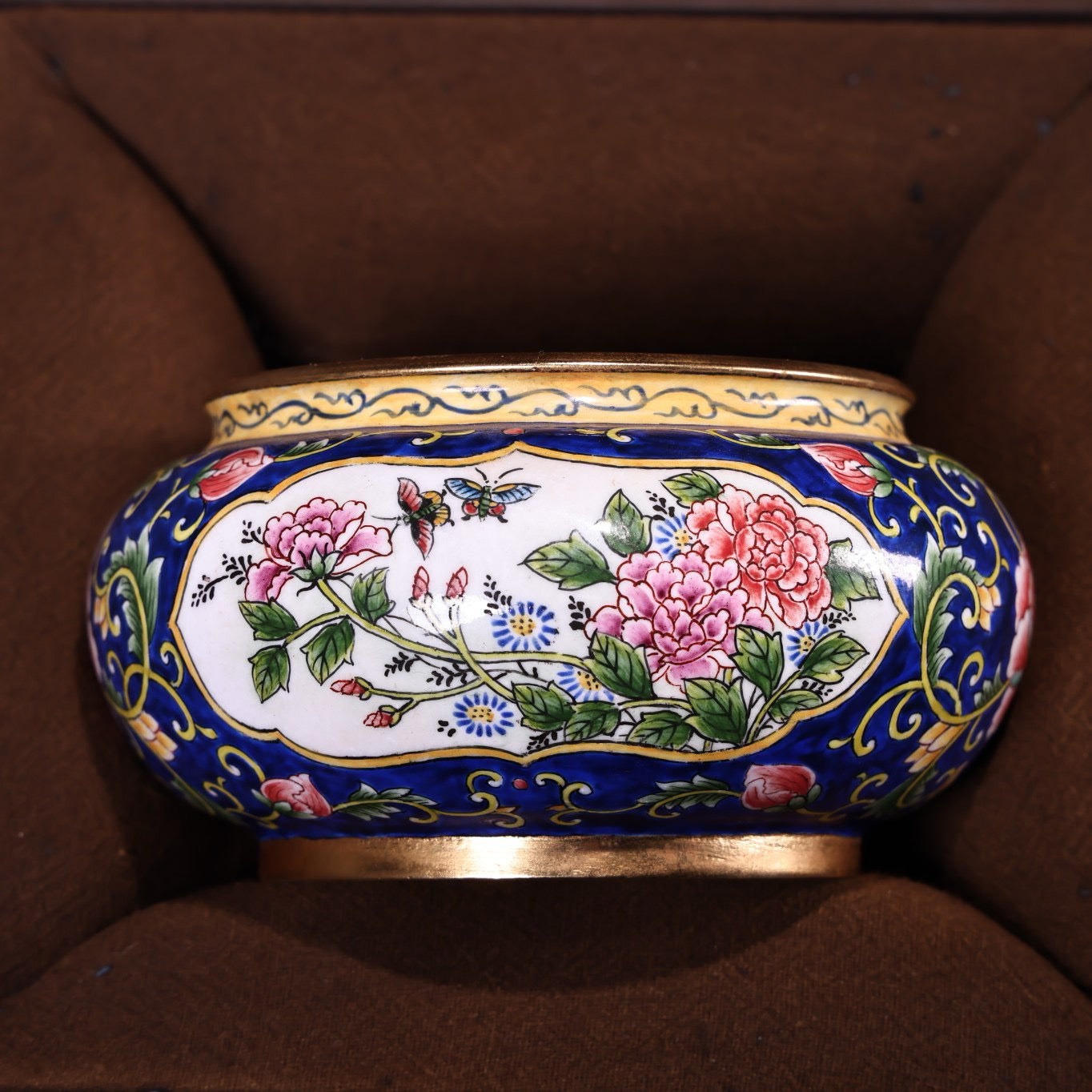 Chinese Antique Pure Copper Body Pure Hand Painted Enamel Color Pen Wash