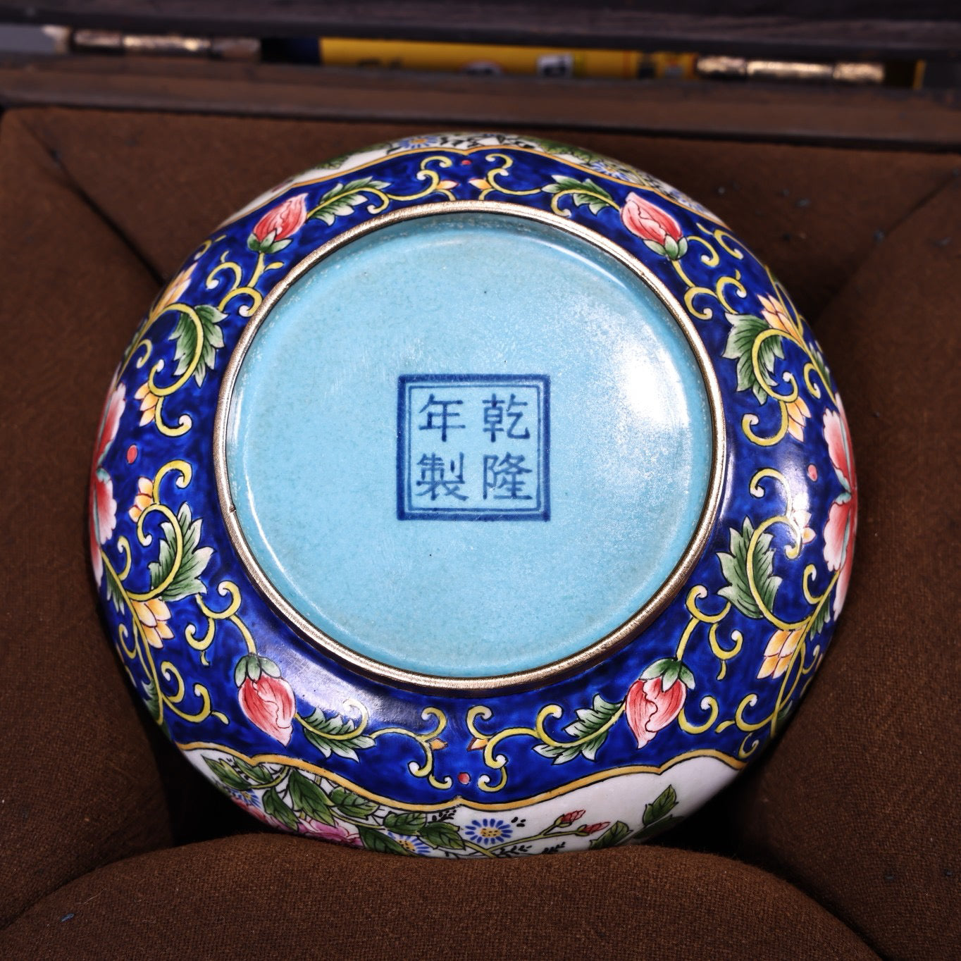 Chinese Antique Pure Copper Body Pure Hand Painted Enamel Color Pen Wash