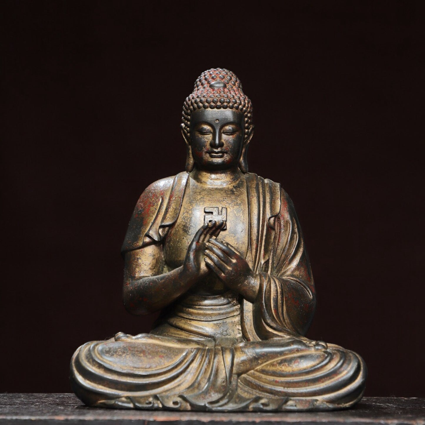 Chinese antique pure copper statue of the Great Sun Tathagata