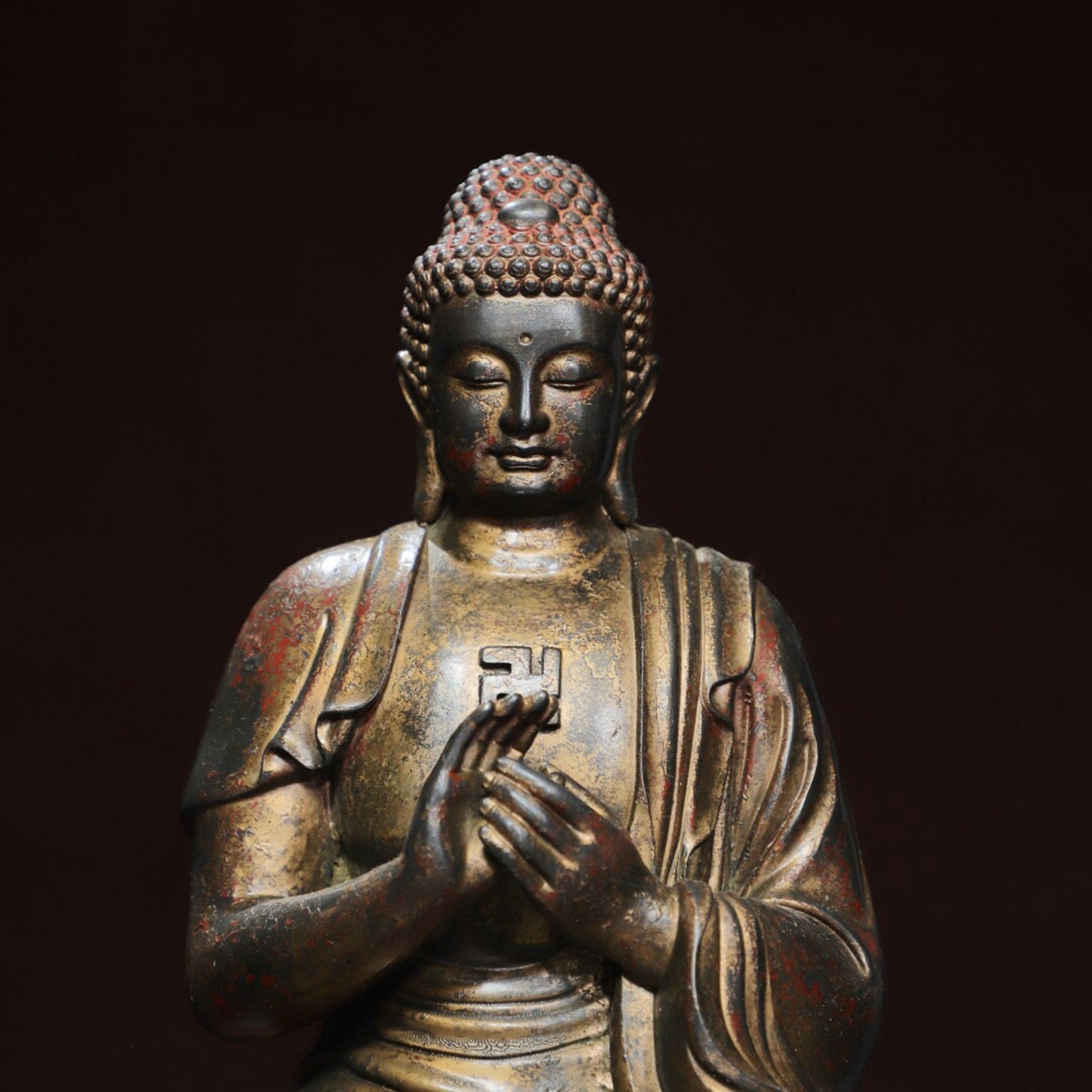 Chinese antique pure copper statue of the Great Sun Tathagata