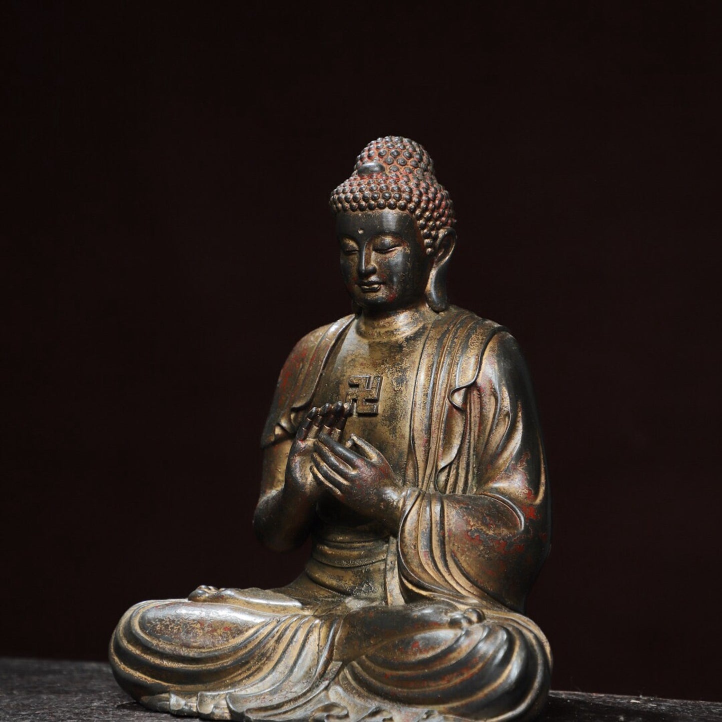 Chinese antique pure copper statue of the Great Sun Tathagata