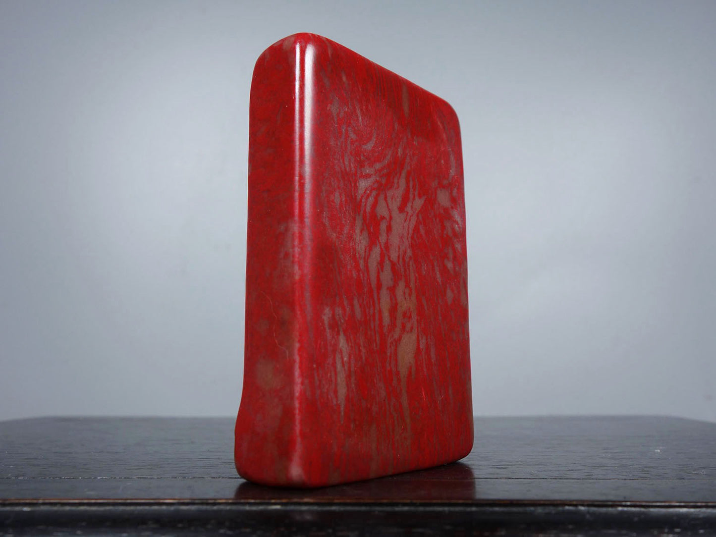 Chinese antique chicken blood stone finely carved mansion with dragon seal