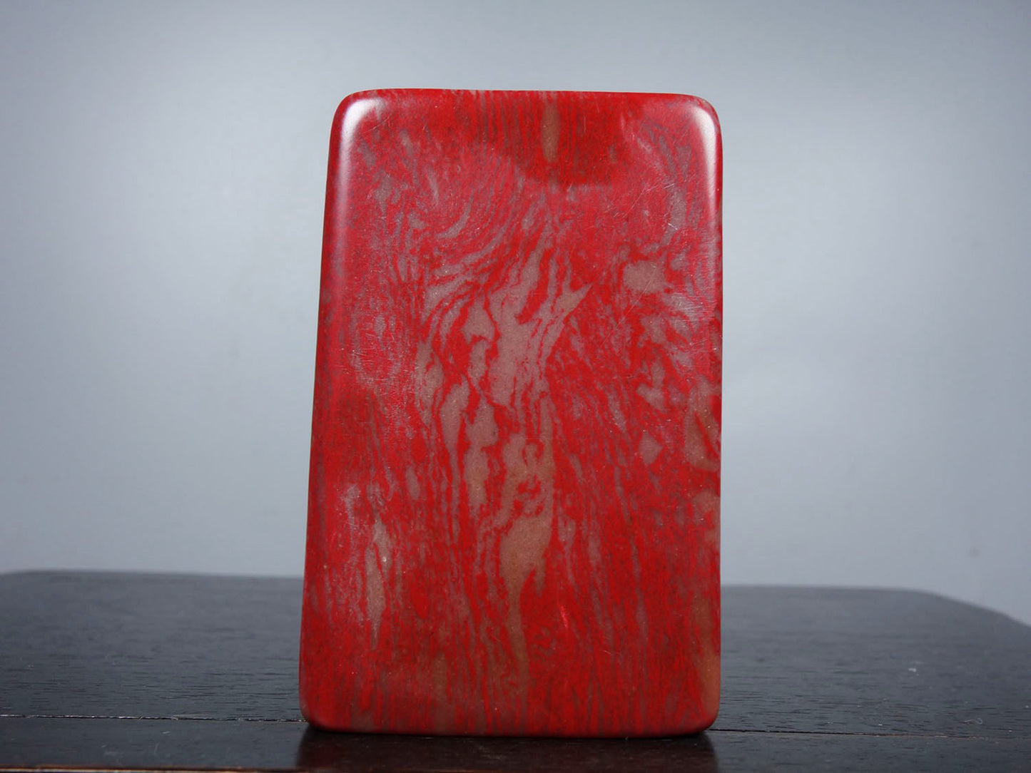 Chinese antique chicken blood stone finely carved mansion with dragon seal