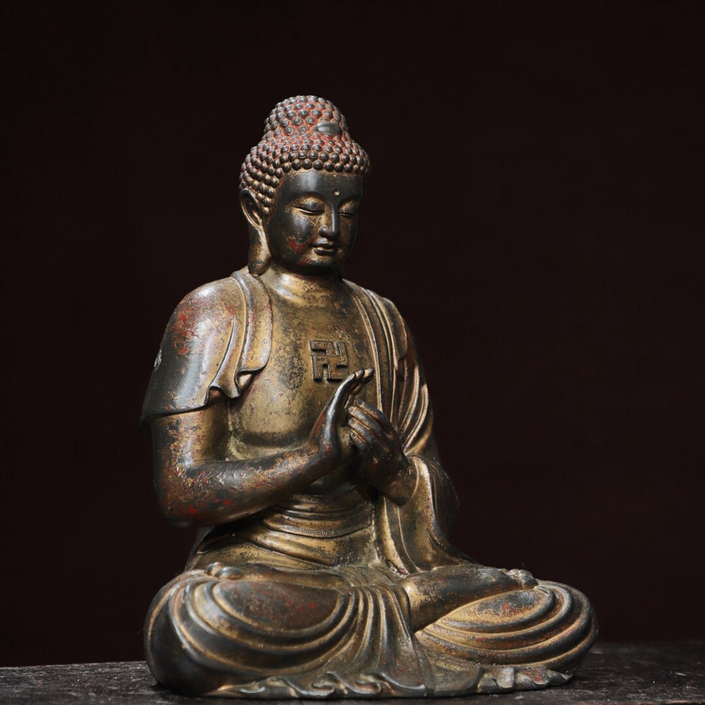 Chinese antique pure copper statue of the Great Sun Tathagata