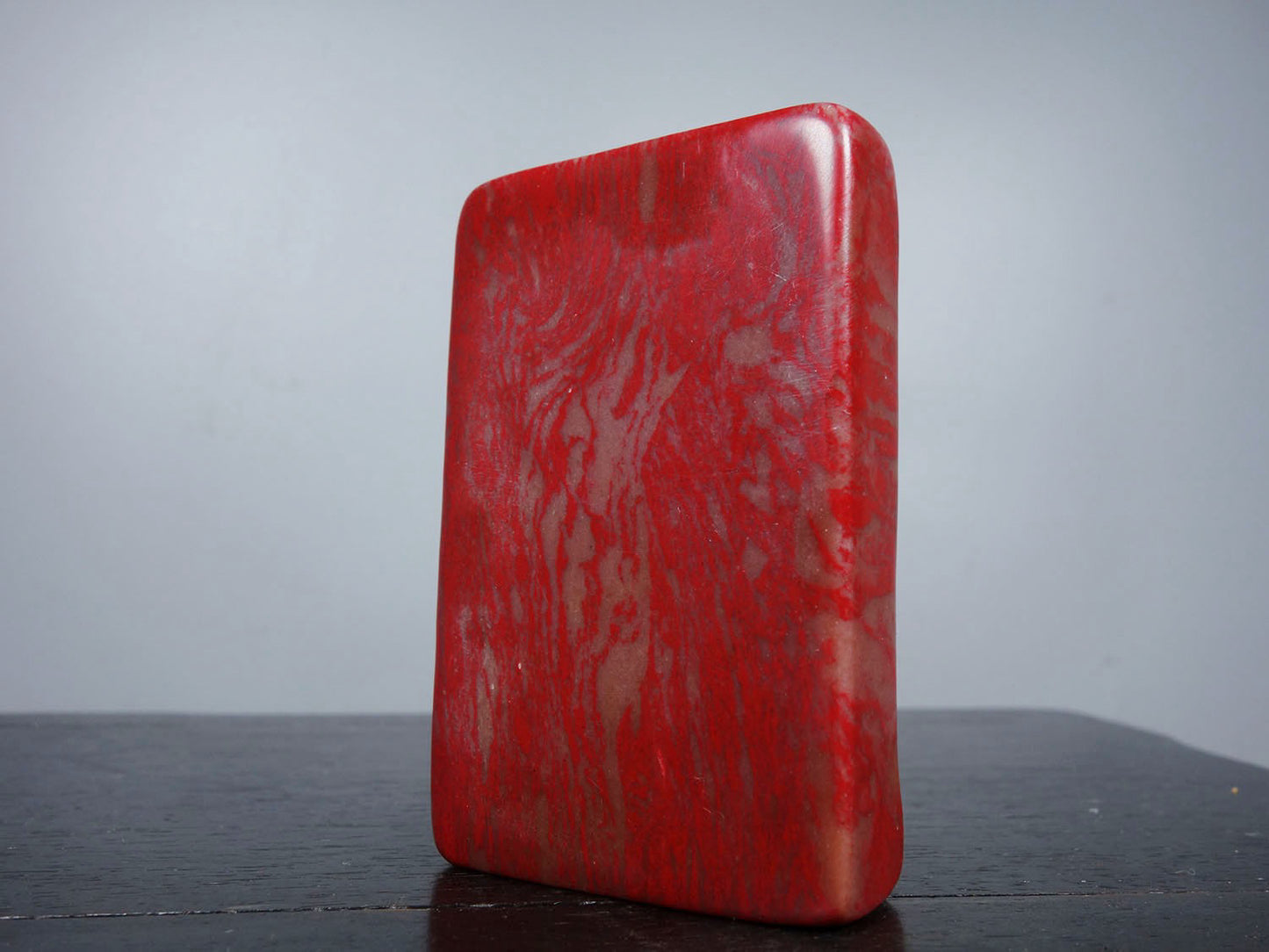 Chinese antique chicken blood stone finely carved mansion with dragon seal