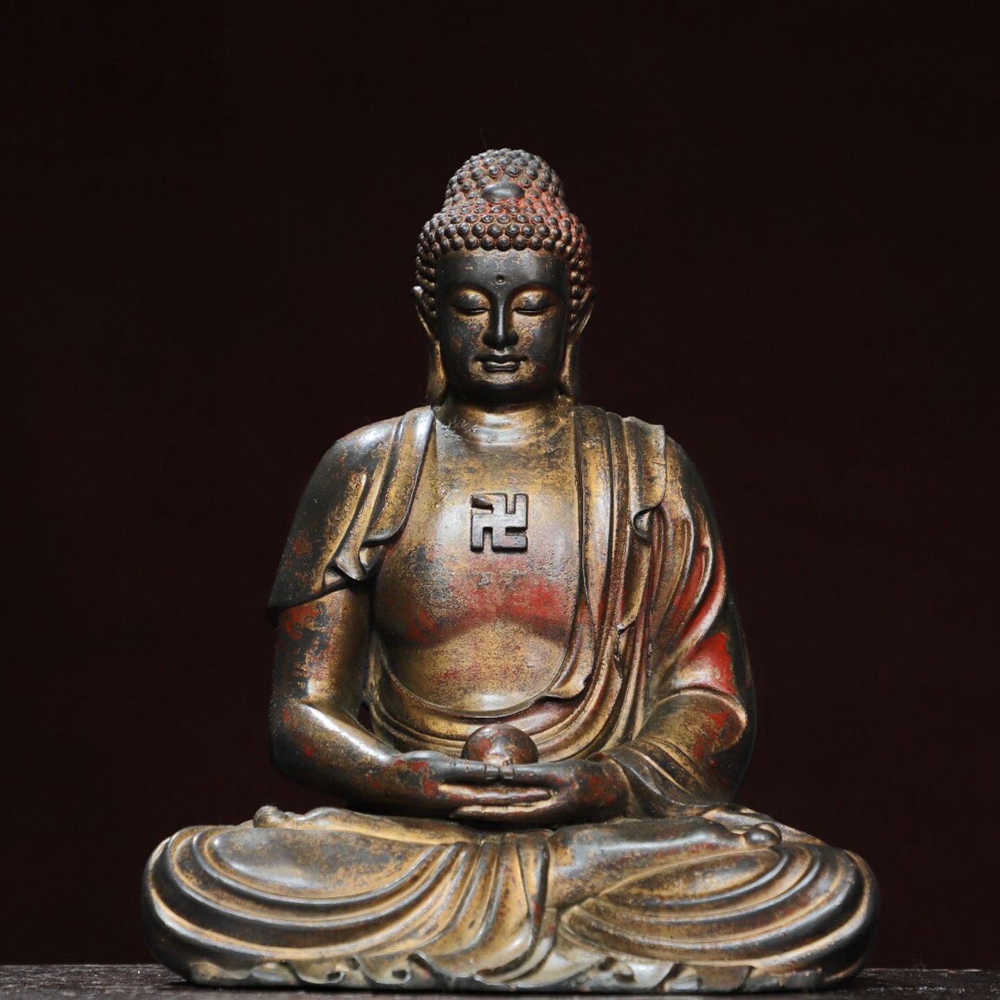 Chinese antique pure copper statue of Shakyamuni